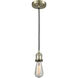 Franklin Restoration Bare Bulb LED 2 inch Antique Brass Mini Pendant Ceiling Light, Franklin Restoration