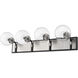 Parsons 4 Light 33.25 inch Matte Black and Brushed Nickel Vanity Wall Light