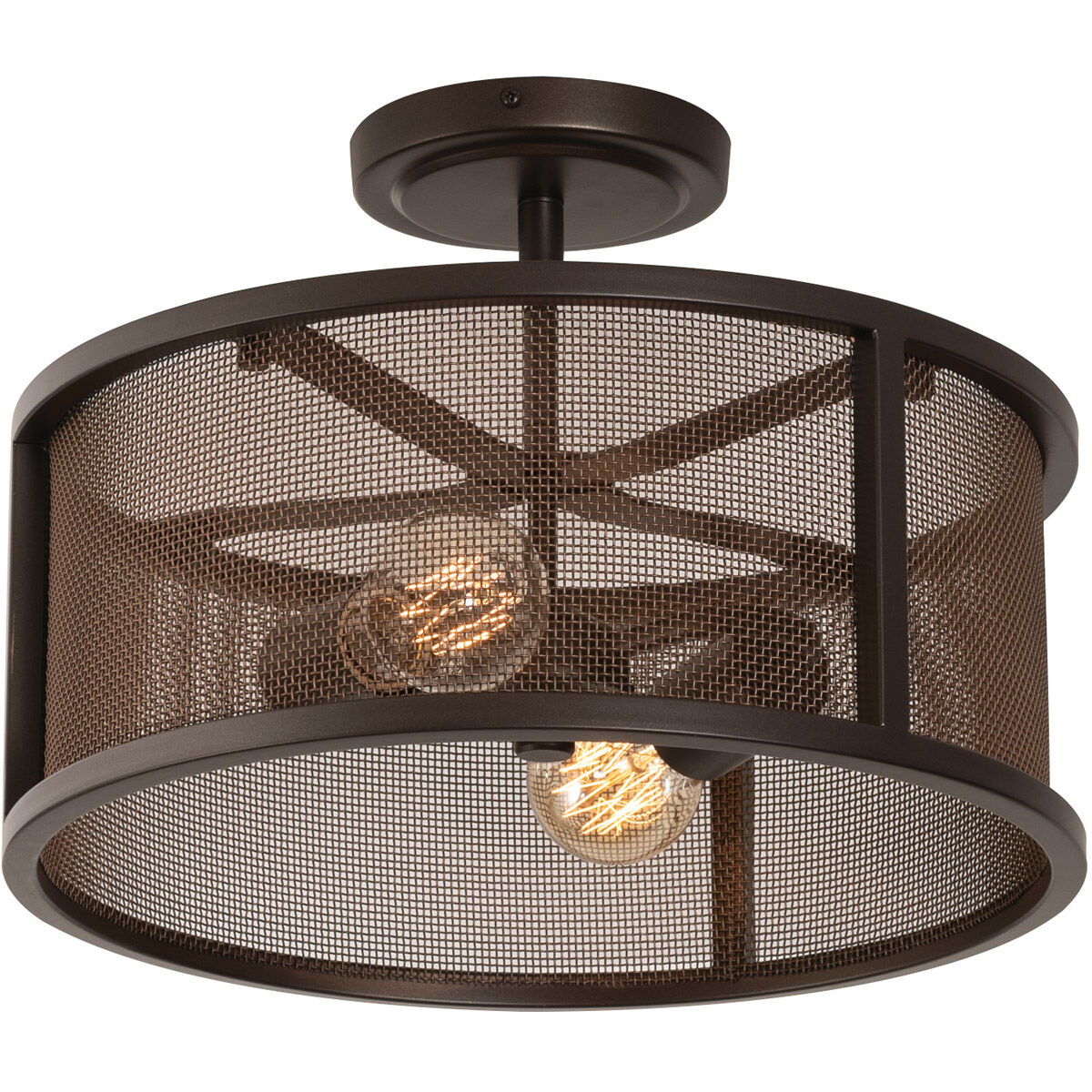Austin 2 Light 14 inch Bronze Flush Mount Ceiling Light