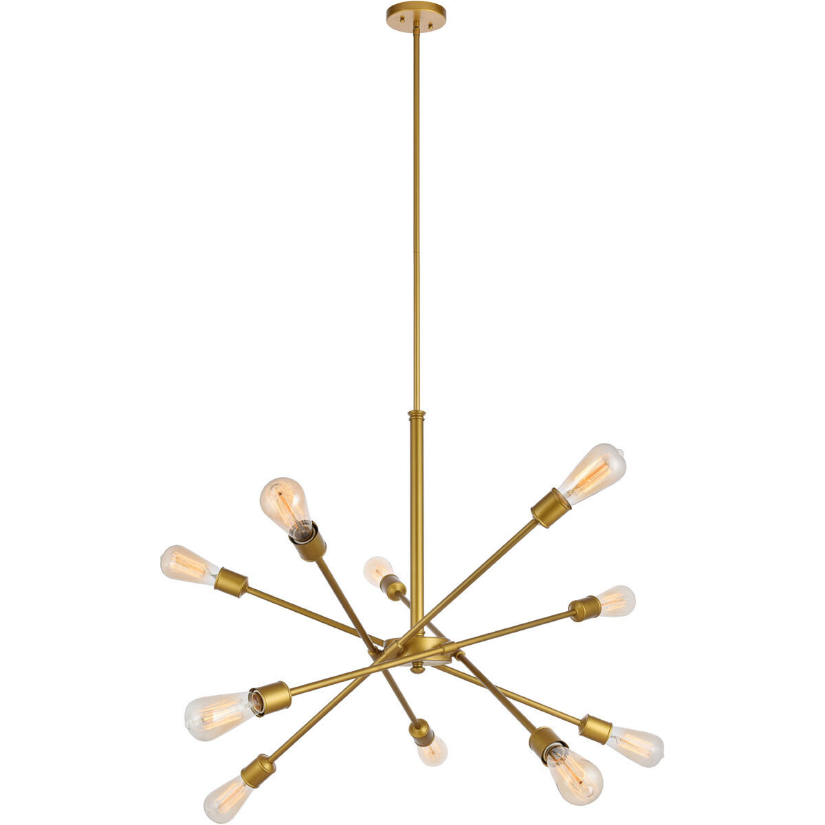 Axel 10 Light 27 inch Brass Pendant Ceiling Light