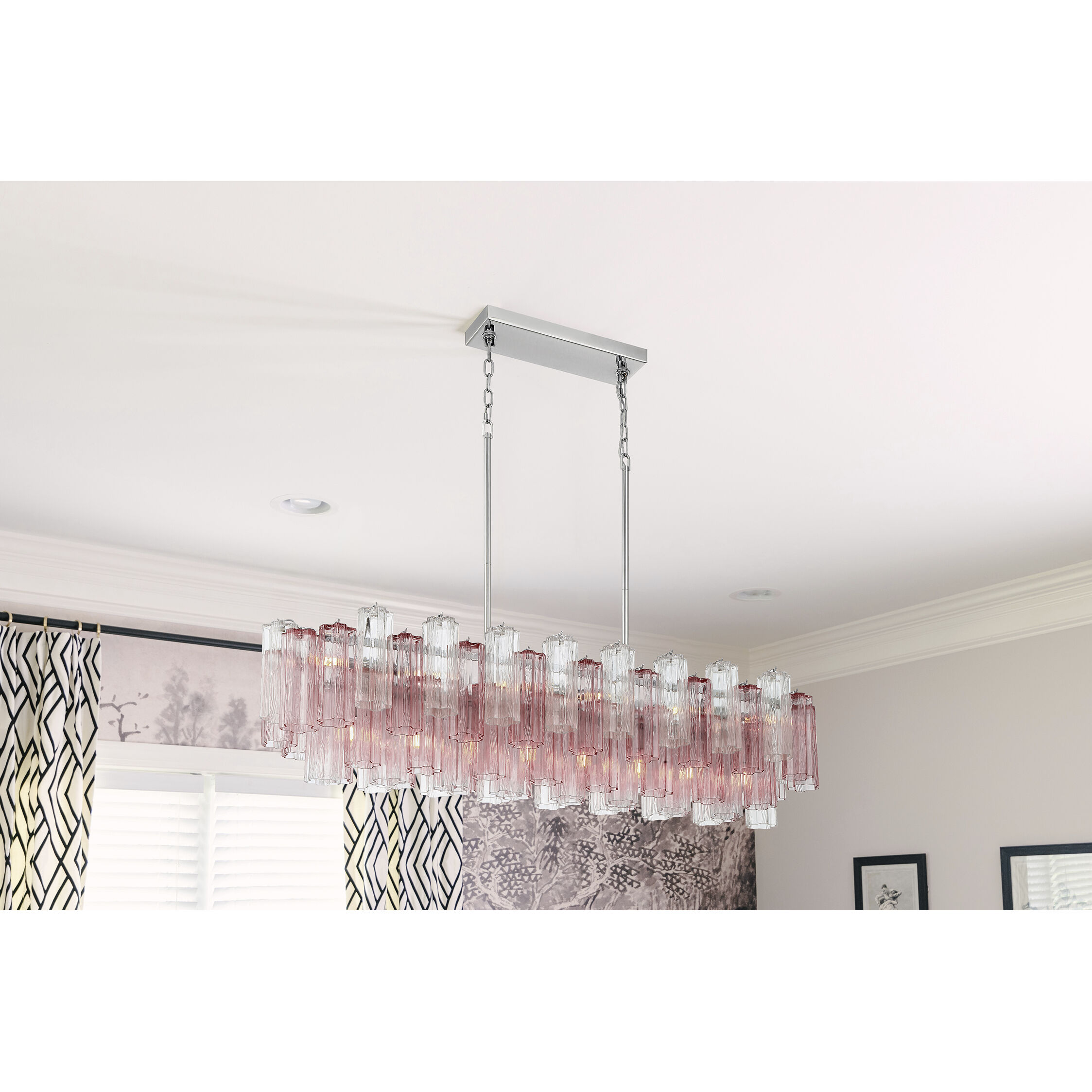 Addis 14 Light 51.75 inch Polished Chrome Linear Chandelier Ceiling Light in Spring