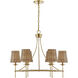 Ashbury 6 Light 30 inch Warm Brass Chandelier Ceiling Light