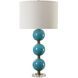 Palawan 31.25 inch 150.00 watt Crackled Turquoise Blue Glaze and Antique Brass Table Lamp Portable Light