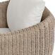 Sunset Oatmeal Wicker and Oyster White Fabric Outdoor Swivel Lounge Chair