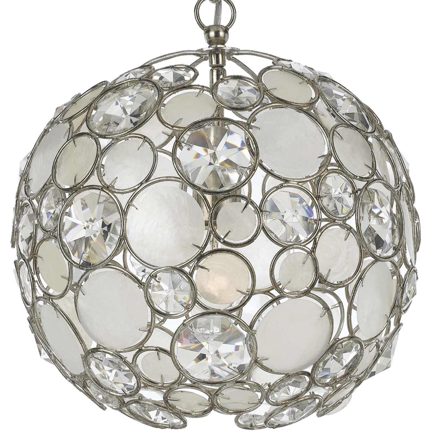 Palla 1 Light 13 inch Antique Silver Chandelier Ceiling Light