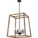 Barrow 6 Light 22 inch Brown with Matte Black Chandelier Ceiling Light