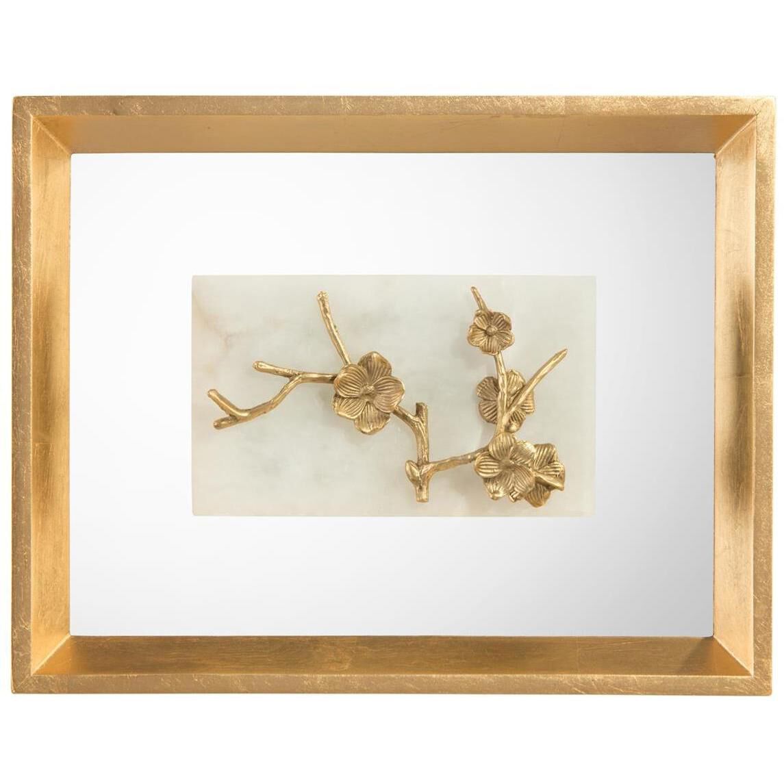 Budded Branch Alabaster Accent Wall Decor