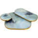 Aura Light Blue Enamel with Brushed Brass Tray, Set of 3