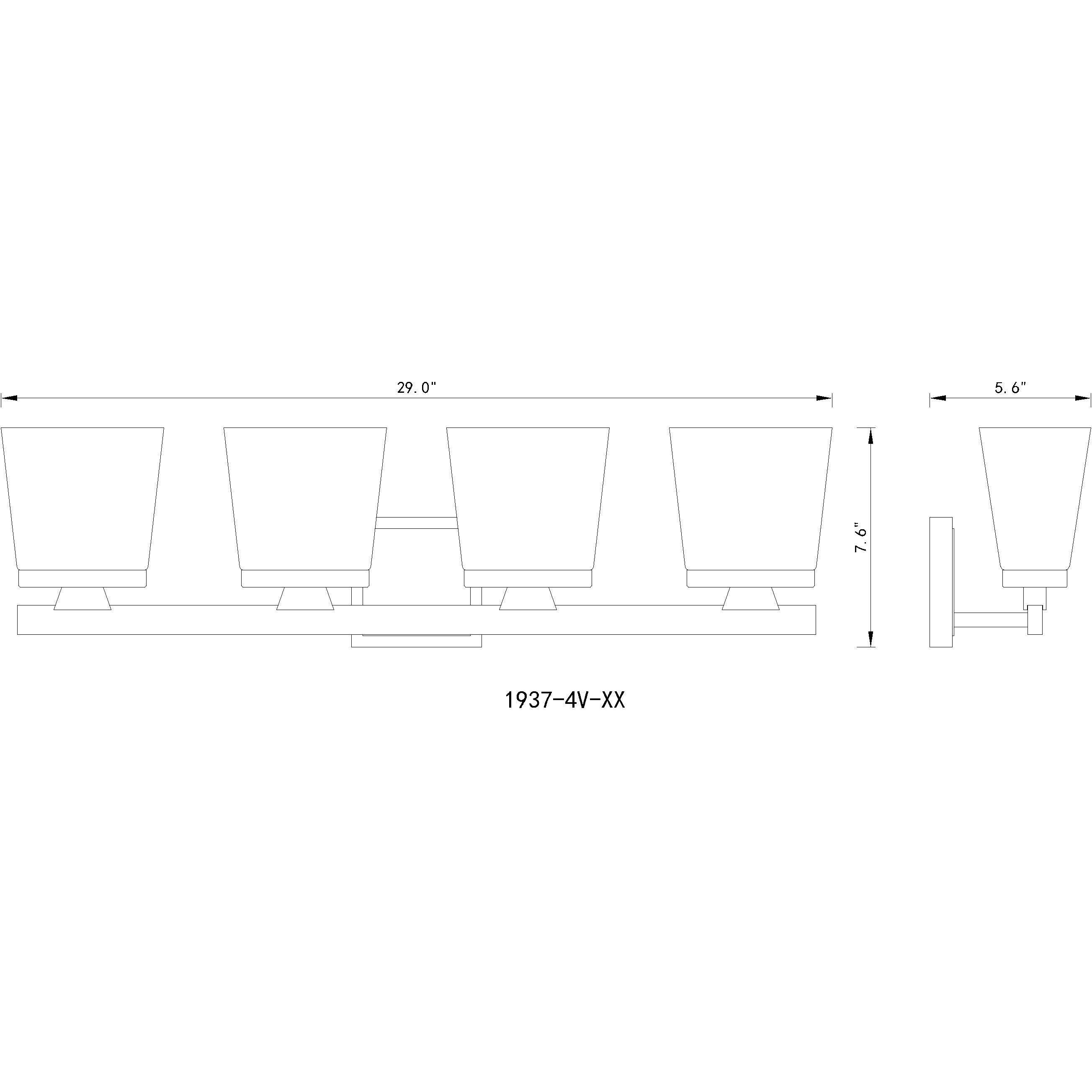 Astor 4 Light 29 inch Matte Black Vanity Wall Light