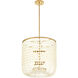 Ophelia 8 Light 20.5 inch Aged Brass Pendant Ceiling Light