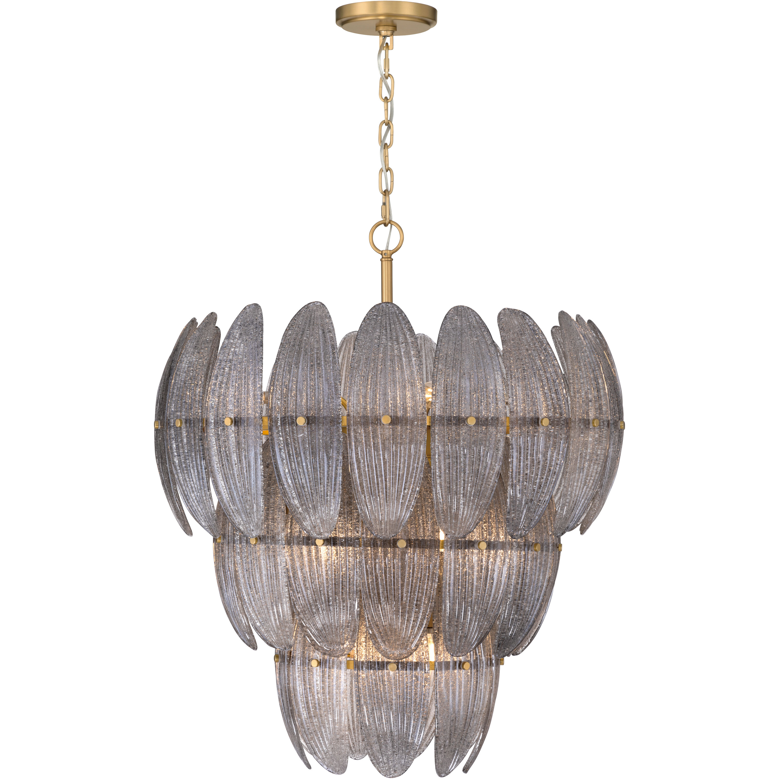 Marclaire 11 Light 26.5 inch Legacy Brass Pendant Ceiling Light in Grey Textured Handmade Glass
