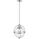 Kassian 1 Light 13 inch Satin Nickel Pendant Ceiling Light