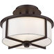 Wesley 2 Light 11 inch Bronze Semi-Flush Mount Ceiling Light