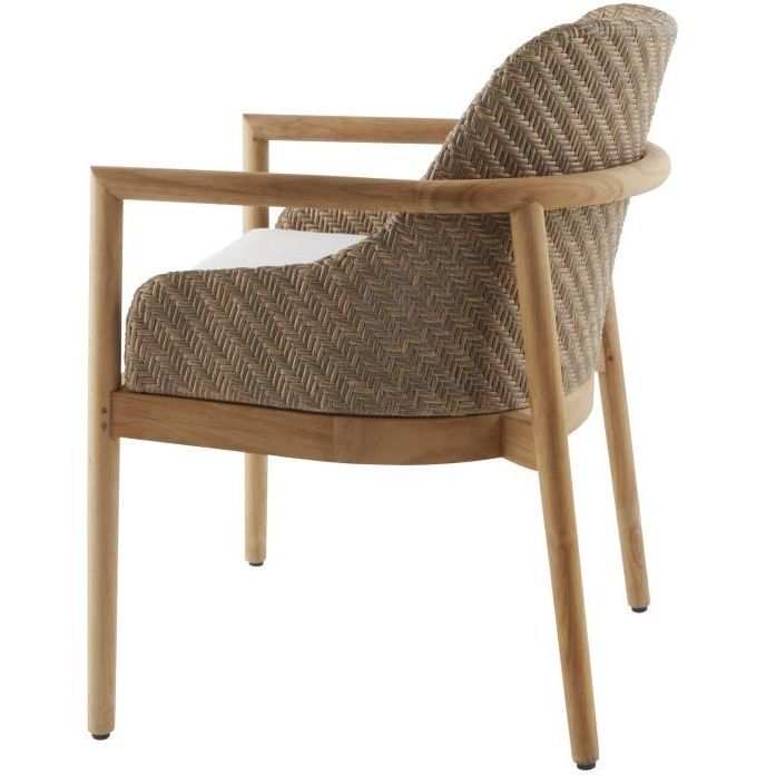 Chilton Pearl and Dark Blonde with Natural Teak Outdoor Dining Chair