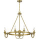 Sullivan 8 Light 32 inch Warm Brass Chandelier Ceiling Light