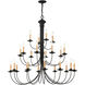 Heritage 24 Light 42 inch Black Chandelier Ceiling Light