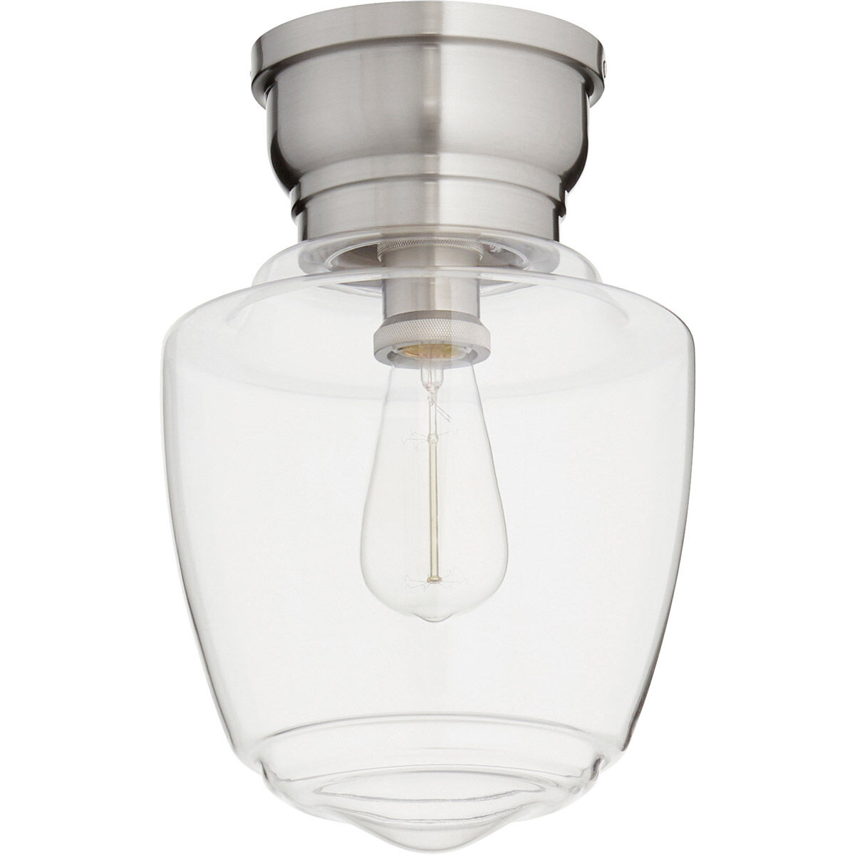 Acorn 1 Light 9 inch Satin Nickel Semi Flush Mount Ceiling Light