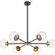 Briggs 6 Light 36 inch Black and Brass Pendant Ceiling Light
