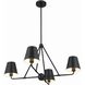 Xavier 4 Light 31.75 inch Matte Black Chandelier Ceiling Light
