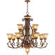 Villa Verona 13 Light 40 inch Verona Bronze with Aged Gold Leaf Accents Chandelier Ceiling Light