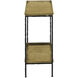 Boyles 24 X 22 inch Antique Brass and Black Side Table