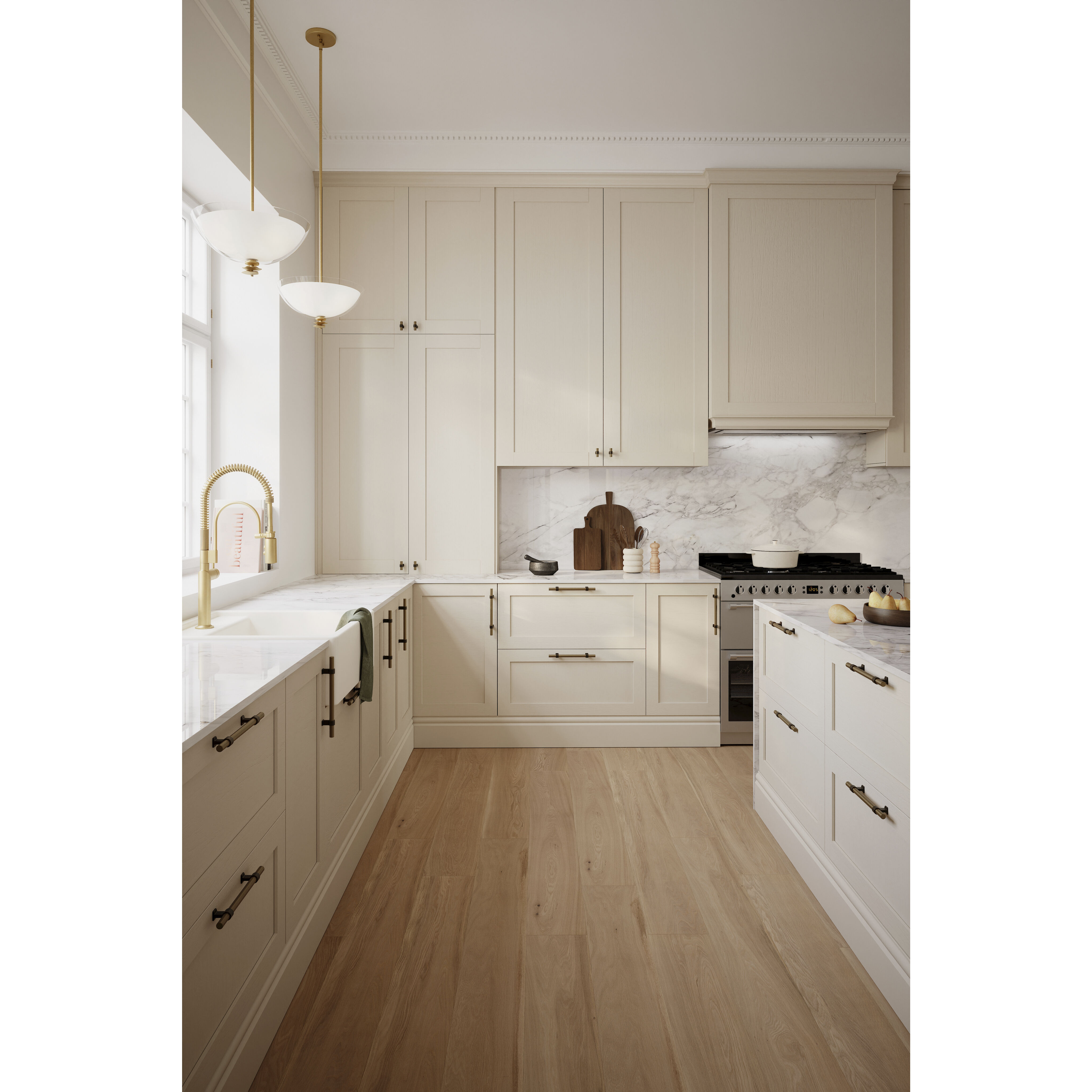 Elowen 3 Light 15 inch Legacy Brass Semi-Flush Mount Ceiling Light