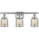 Small Bell 3 Light 26 inch Satin Nickel Bath Vanity Light Wall Light, Ballston