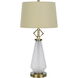 Carrizo 32 inch 100.00 watt Antique Brass and Frosted Glass Table Lamp Portable Light