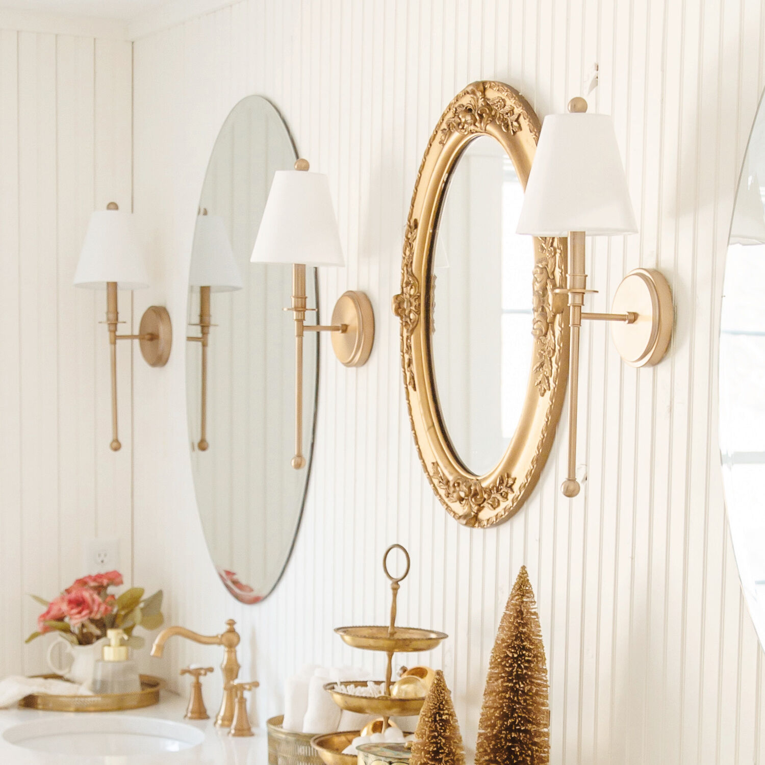Riverdale Bath Sconce Wall Light in Aged Brass