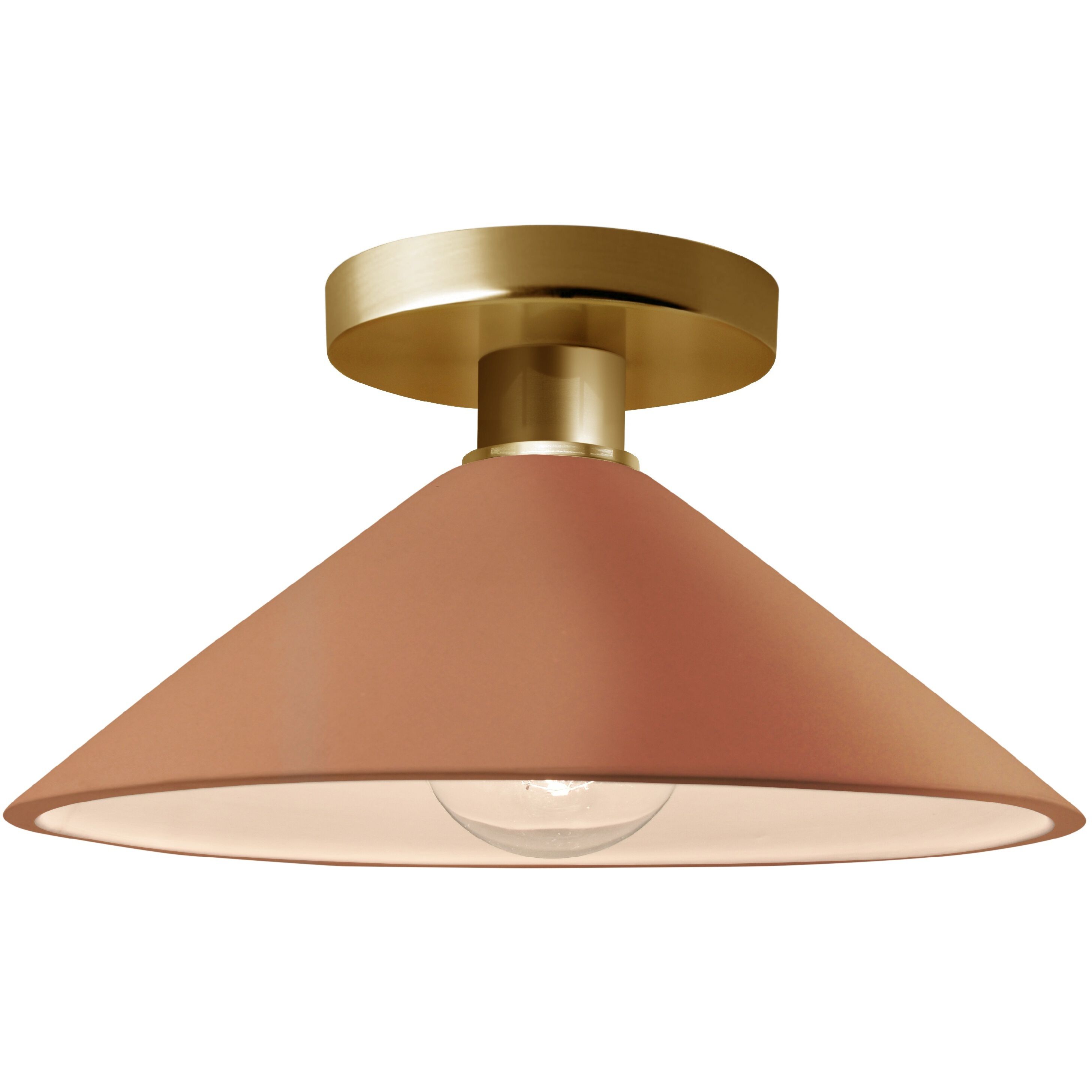 Radiance LED 11.75 inch Adobe and Polished Brass Semi Flush Ceiling Light