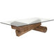 Calatrava 68 X 36 inch Dark Walnut and Glass Coffee Table