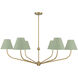 Xavier 6 Light 48 inch Vibrant Gold Chandelier Ceiling Light in Vibrant Gold and Green