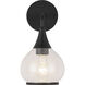 Alora Mood Hazel 1 Light 6.63 inch Matte Black Wall/Vanity Light Wall Light in Clear Glass