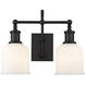 Bryant 2 Light 16 inch Matte Black Vanity Wall Light