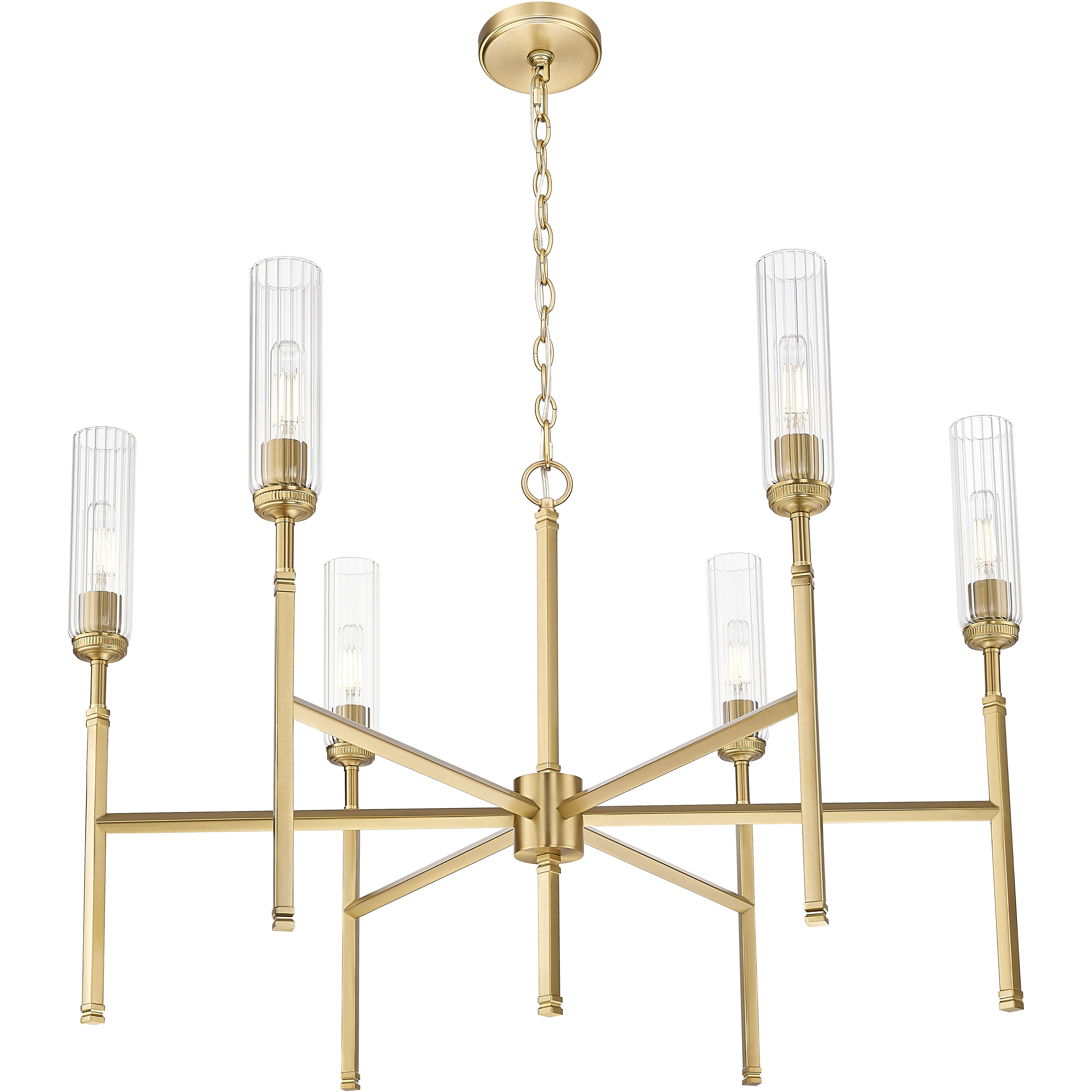 Esme 6 Light 38 inch Modern Gold Chandelier Ceiling Light