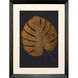 Gold Monstera Brown and Gray Framed Art