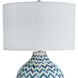 Chevron 25.25 inch 100.00 watt Indigo Table Lamp Portable Light