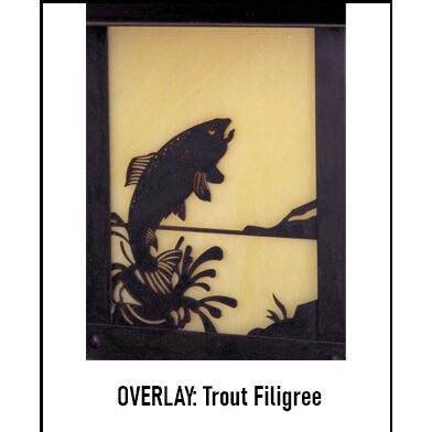 Timber Ridge 1 Light 19.5 inch Verdigris Patina Outdoor Wall Mount in White Opalescent, Trout Filigree