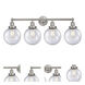 Beacon 4 Light 33.5 inch Brushed Satin Nickel Bath Vanity Light Wall Light