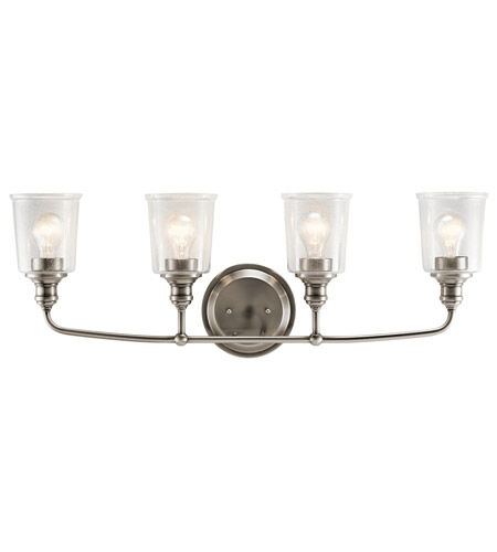 Waverly 4 Light 33 inch Classic Pewter Wall Mt Bath 4 Arm Wall Light