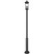 Tiberius 4 Light 120 inch Black Outdoor Post Mounted Fixture
