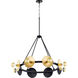 Artemis 8 Light 32 inch Noir and Gold Leaf Chandelier Ceiling Light