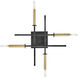Hux 4 Light 20 inch Black with Lacquered Brass Semi-flush Mount Ceiling Light
