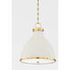Painted No. 3 2 Light 16.5 inch Aged Brass/Off White Pendant Ceiling Light, Small