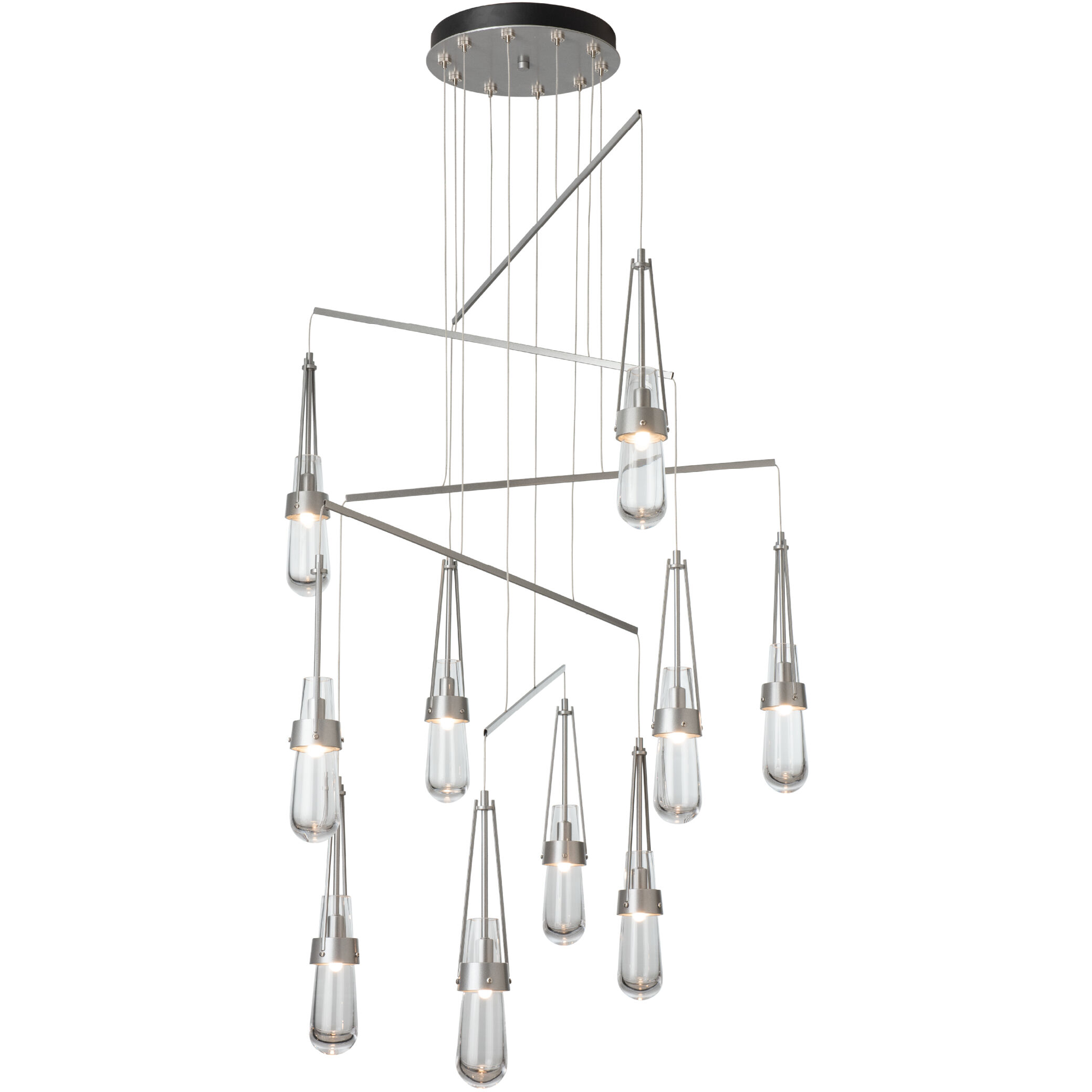 Link 10 Light 35 inch Vintage Platinum Mobile Pendant Ceiling Light