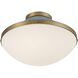 Xander 2 Light 16.25 inch Vibrant Gold Flush Ceiling Light in Vibrant Gold and Blue