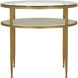 Constance 29 X 29 inch White Leather and Antique Brass Leaf Side Table