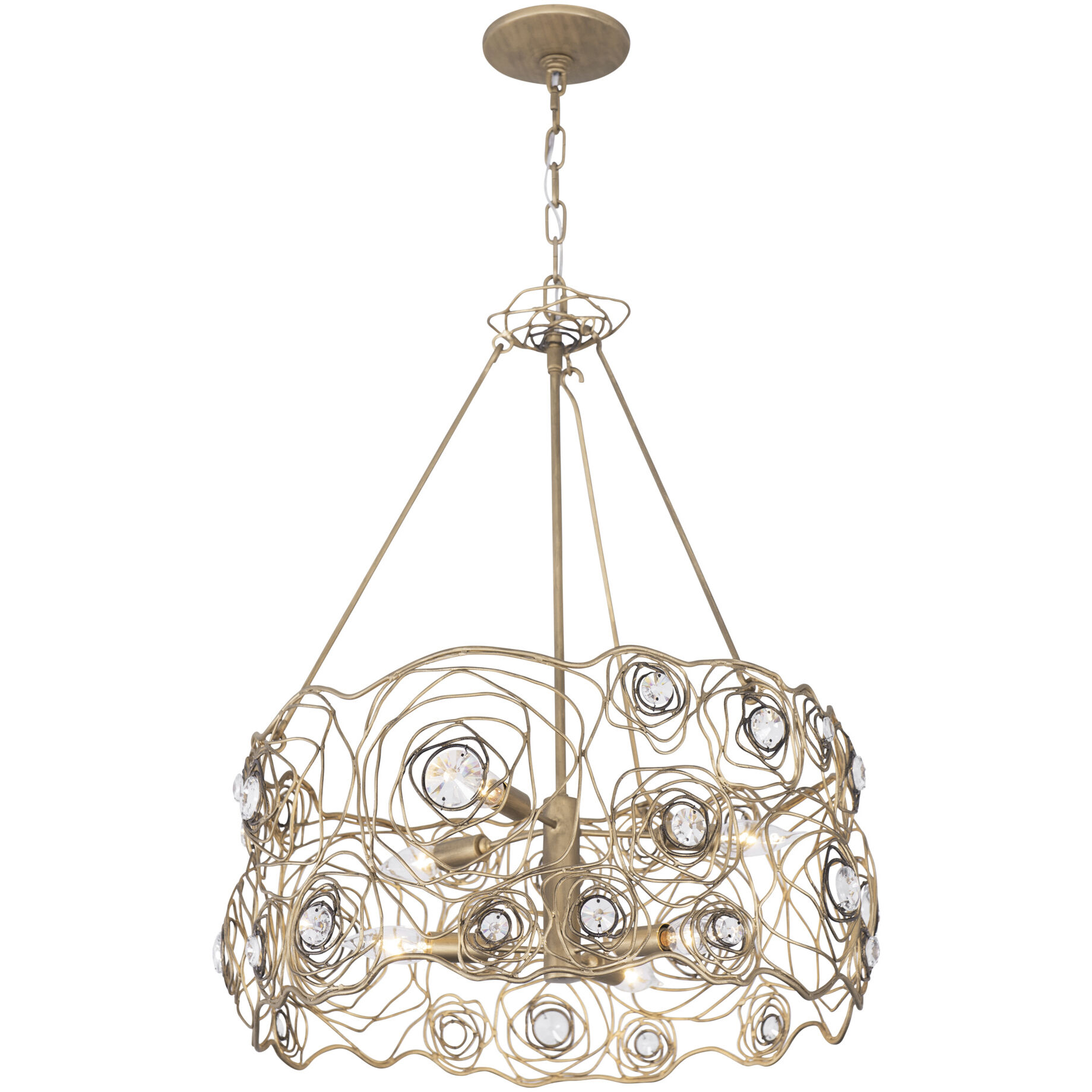 Ethereal Rose 6 Light 24 inch Havana Gold Ombre Chandelier Ceiling Light