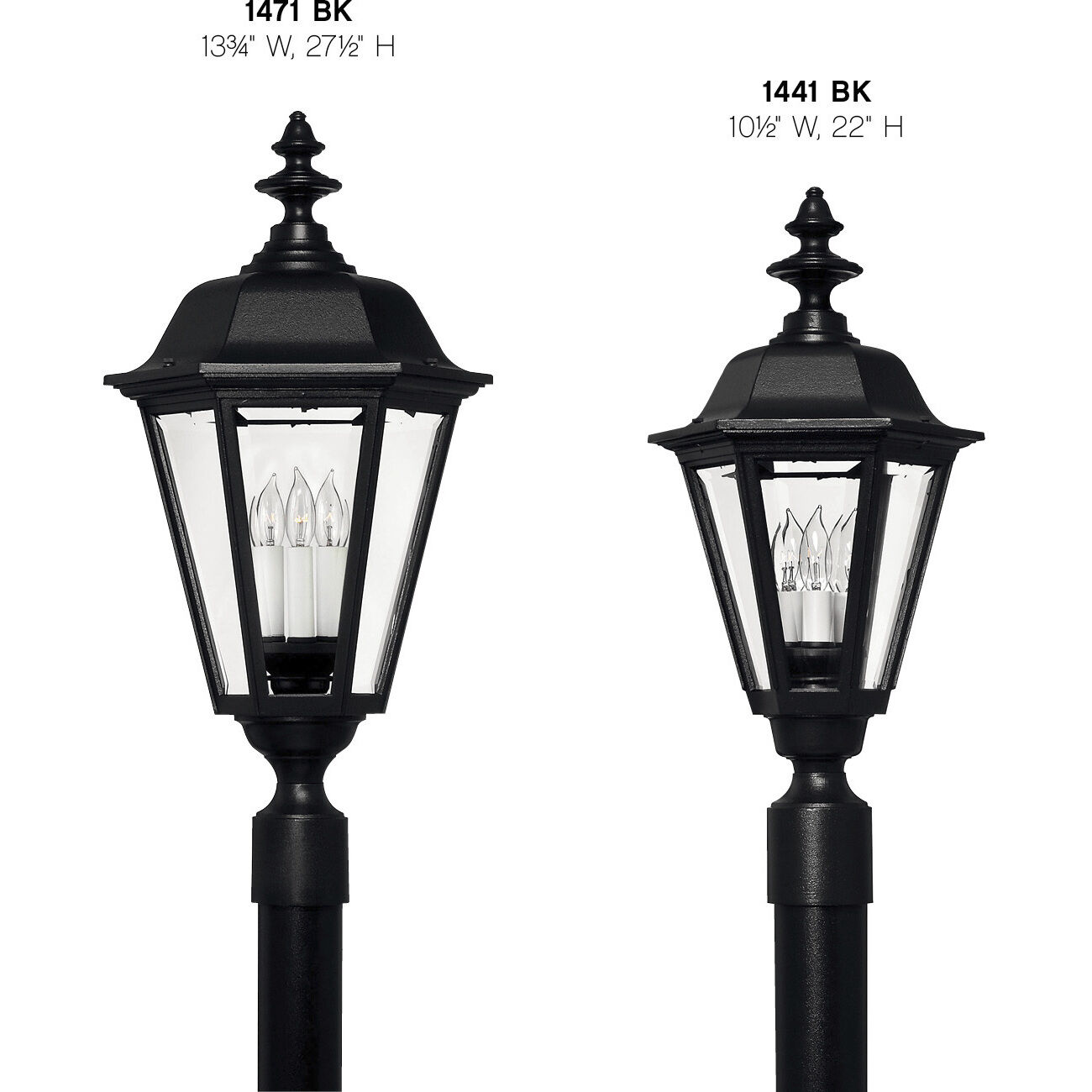 Estate Series Manor House 4 Light 27.5 inch Black Outdoor Post Mount Lantern