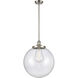 Franklin Restoration Beacon 1 Light 16 inch Brushed Satin Nickel Pendant Ceiling Light in Incandescent, Seedy
